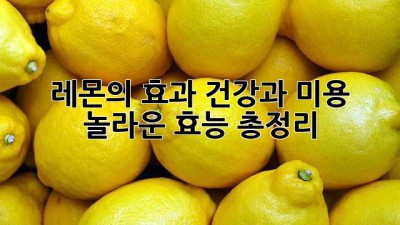 레몬의 효과: 건강과 미용, 놀라운 효능 총정리🍋