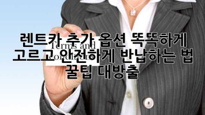 🚗 렌트카 추가 옵션, 똑똑하게 고르고 안전하게 반납하는 법! 꿀팁 대방출 🍯